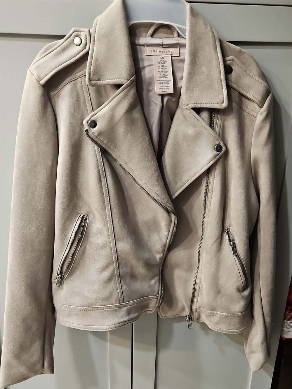 Philosophy Light Taupe Moto Jacket L